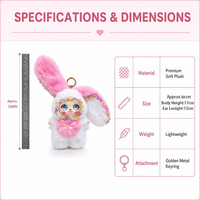 Porte-clés Lapin en Peluche Mignon, Breloque de Sac Lapin Kawaii, Pendentif en Peluche Douce, Poupée en Peluche Anime, Cadeau, Vente en Gros OEM ODM