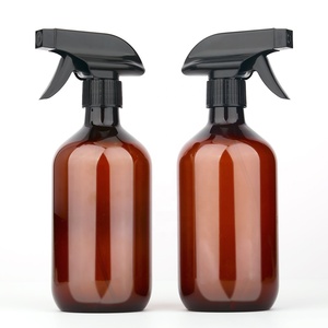 Botella de Spray Redonda Boston de 350 ml y 500 ml, Color Ámbar, PET, Libre de BPA, Recargable, con Gatillo - Product Image 4