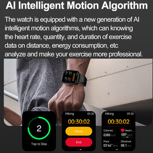 Reloj Inteligente ET570 IP68 Resistente al Agua, Pantalla IPS HD de 1.96 Pulgadas, Llamadas por BT, Frecuencia Cardíaca, Temperatura, Presión, Respiración, SOS, para Hombres y Mujeres, Android - Product Image 5