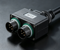 Connecteur Modulaire Carré M15 1 à 6 Voies, Étanche IP68, pour Câblage Industriel de Signal et d'Alimentation
