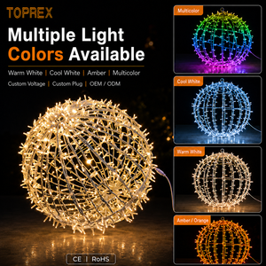 Lampes sphériques à motif 3D RGB personnalisées Toprex, étanches IP67, câble en caoutchouc, lumière suspendue pour usage commercial extérieur, vente en gros - Product Image 2