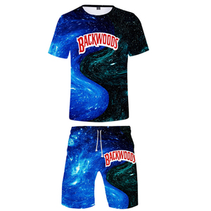 Expédition immédiate : Ensemble T-shirt et short pour <span class=keywords><strong>homme</strong></span>, imprimé par sublimation 3D intégrale, style mode surdimensionné, thème Smoke Shop Backwoods Cookie RAW - Product Image 2
