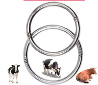 Cincin hidung banteng baja tahan karat untuk peralatan hewan kualitas Premium cincin hidung banteng