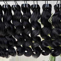 Extensiones de Cabello Humano Virgen Natural con Ondas Suaves, Color Natural, Textura Completa y Brillante, Doble Trama, Venta al Por Mayor
