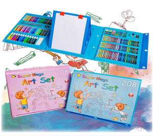 Set di Cancelleria Grande Formato <span class=keywords><strong>208</strong></span> Pezzi, Pennelli, Lavagna, Penne ad Acquerello, Pastelli, Matite Colorate - Regalo Speciale per Bambini, Vendita all'Ingrosso - Product Image 6