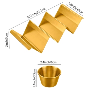 Porte-tacos en acier inoxydable personnalisé plateau de support de nourriture pour <span class=keywords><strong>restaurant</strong></span> outil de spectacle de nourriture buffet - Product Image 4
