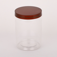 Aangepaste Groothandel 4 Oz 8 Oz 16 Oz Lege Container Doorzichtig Voedsel Blik Huisdier Plastic Pot Met Eenvoudig Open Deksel Schroefdop Voor Snoepkoekje