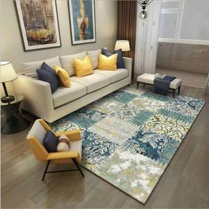 พรมปูพื้นลายดอกไม้พิมพ์ลายล้างทำความสะอาดได้เสื่อปูพื้นแบบกำหนดเอง3D โพลีเอสเตอร์ทันสมัย - Product Image 5