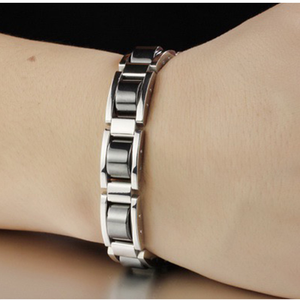 Pulsera clásica de acero inoxidable negro para hombres, piedras magnéticas de hematita Natural a la moda, regalo de joyería de salud caliente - Product Image 6