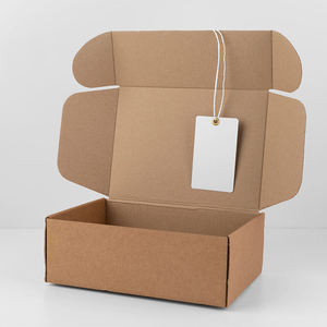 Caja de envío biodegradable de cartón corrugado con logotipo personalizado y bajo MOQ, caja de envío plana troquelada para embalaje de regalos y manualidades. - Product Image 2