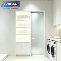 Armoire d'entrée intégrée moderne en alliage d'aluminium sur mesure, porte en verre dépoli étanche pour salles de bain, cuisines, villas et hôtels