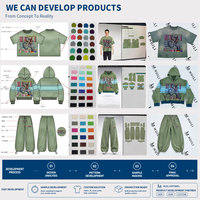 Ensemble de survêtements deux pièces Huili OEM personnalisé avec logo imprimé, style vintage délavé, pour hommes, comprenant un sweat à capuche et un short de survêtement surdimensionné