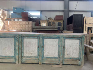 خزانة جانبية خشبية ريفية عتيقة مطلية يدويًا من الصين - Product Image 4