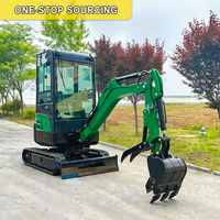 Mini-pelles avec bras pivotant 1,6 tonne 1,8 tonne 2 tonnes, cabine de pelle conforme aux normes EPA EURO 5, prix super réduits