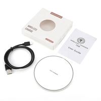 Chargeur Sans Fil Universel Personnalisable avec Logo 15W, Chargeur Rapide Portable Rond en Alliage d'Aluminium, Tapis de Recharge Sans Fil 10W avec Lumière LED