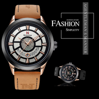 Montre-bracelet pour homme NS Never Stop N950, décontractée, sportive, bracelet en cuir, quartz, luxe, mode, résistante à l'eau 30M