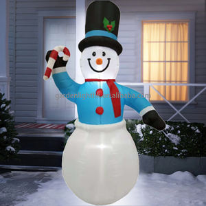 Muñeco de nieve de Navidad personalizado de 8 pies de buena calidad con muleta inflable para decoración de fiesta de jardín - Product Image 3