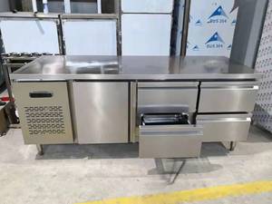 Hotel Cocina Restaurante Banco de trabajo de acero inoxidable de tamaño personalizado Nevera de mesa Congelador debajo del mostrador - Product Image 4