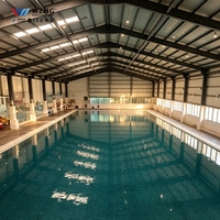 Estructura de Acero Prediseñada para Parque Acuático, Estructura Metálica para Arena Multideportiva, Construcción de Piscina Cubierta Metálica