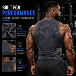<span class=keywords><strong>Débardeur</strong></span> de compression personnalisé pour homme, sans manches, séchage rapide, pour la gym et le fitness, avec logo OEM - Product Image 2