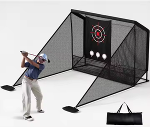 Filet d'entraînement de golf portable 10x7 pieds avec cadre en acier robuste et 2 barrières latérales pour l'entraînement au swing dans la cour - Product Image 1