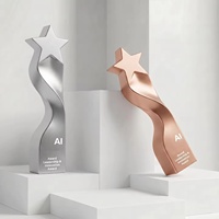 Trofeo de Resina Creativo con Forma de Estrella, Personalizado, de Alta Calidad, en Oro, Plata y Cobre, para Campeones de Competencia, Personal Destacado, Deportes