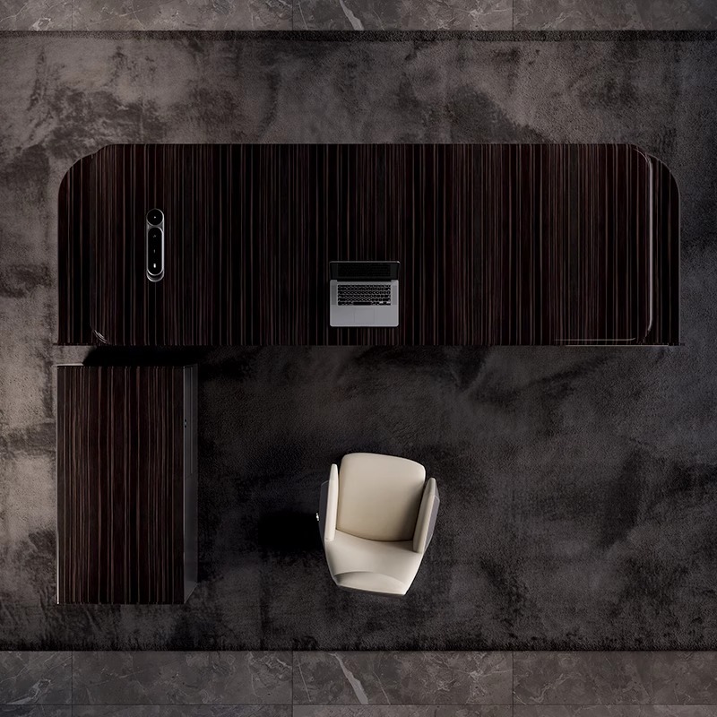 Luxury Office Furniture Modern Design l Shape Ceo Office Table and Chair Set Modern Minimalist Executive Office Desk Italian