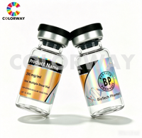 Étiquettes autocollantes personnalisées pour flacons de peptides, étiquettes adhésives imperméables pour l'emballage médical et l'étiquetage cosmétique