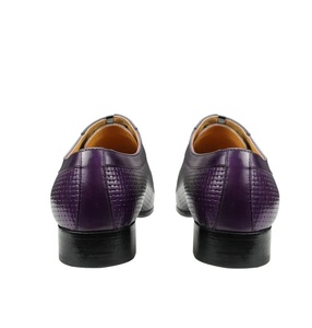 High-quality handmade Oxford lace-up leather dress shoes for casual autumn, gray and <b>purple</b> wedding shoes - Product Image 6