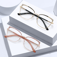 MS 81558 elegante marco grande gafas de Metal para mujer bloque luz azul marcos brillantes diseñador gafas fabricante óptico