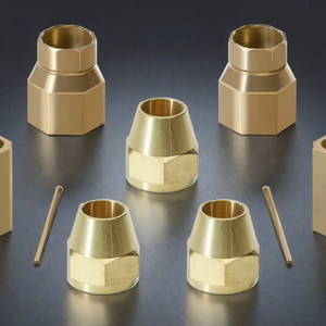 Raccord hexagonal fileté en laiton poli de 3/16, 3/8, 5/8 pouces, à 45 degrés, avec tige courte, pour tuyau basse pression, OEM/ODM équivalent - Product Image 2