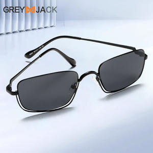 แว่นกันแดดกรอบเล็กมีสไตล์โลหะสีดำป้องกันรังสียูวี 400 แฟชั่นสำหรับทุกเพศสไตล์สตรีทคลาส 2 แว่นกันแดด - Product Image 3