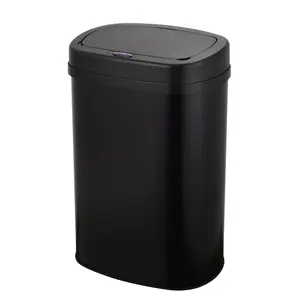 Haute qualité 60L noir Intelligent automatique sans contact forme ovale poubelle intelligente poubelles poubelle blanc élégant USB