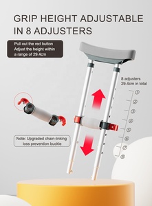Телескопические костыли MSMT из алюминия, портативные, медицинские, для взрослых, оптом, складные, подмышечные, для инвалидов, регулируемые по высоте - Product Image 5