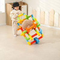 Kit de Construction de Voiture DIY avec Blocs de Tuyaux, Grands Tubes Modulaires, Roues Rotatives, Ensemble de Jeu Créatif pour