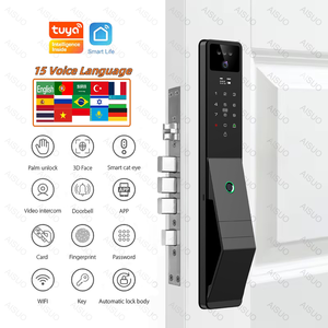 Serrure Intelligente Supérieure à Reconnaissance Faciale 3D et Empreinte Digitale, Interphone Vidéo, Déverrouillage via Application Tuya Cloud WiFi, Serrure Numérique, Clé Carte RFID, Aluminium - Product Image 2