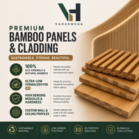 Panneaux muraux modernes en bambou massif rainuré 3D Vanhor, imperméables, acoustiques et durables, pour revêtement mural et plafond intérieur