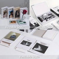 Ensemble de faux livres pliables pour la décoration intérieure, livres factices modernes personnalisés pour l'affichage, décoration de bureau vintage, emballage en boîte