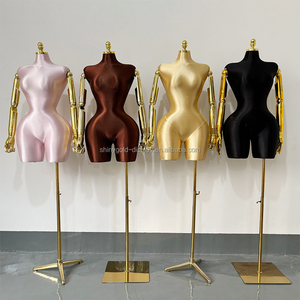Gevormde vrouwelijke plus size mannequin met grote billen, borsten, Braziliaanse jurk, slanke taille, BBL mannequin, vrouwen met gouden flexibele arm - Product Image 1