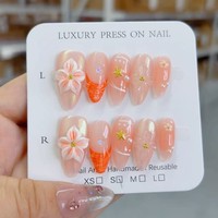 Vente en gros de clous portables de haute qualité, vente à chaud d'art d'ongle fait à la main de style français, vente à chaud européenne et américaine