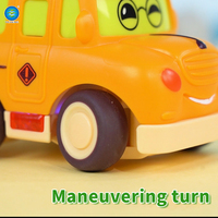 2024 nouveau plastique ABS Cool lumière musique Mini Rc caro voiture opération simplifiée dessin animé Rc voiture autobus scolaire pour 3y + enfants
