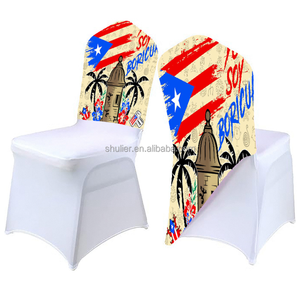 Custom Puerto Rico Design With Elastic Stretch <strong>Chair</strong> <strong>Covers</strong> for Wedding Banquet Events Custom Printed <strong>Half</strong> Back <strong>Chair</strong> <strong>Cover</strong> - Product Image 4