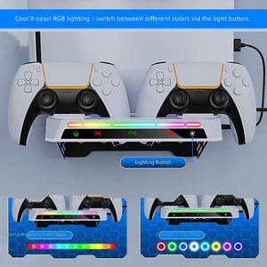 For Switch <strong>PS5</strong> Game <strong>Controller</strong> Dual Charging <strong>Stand</strong> with RGB Lights Wall Mount for PlayStation5 Console Plastic Material - Product Image 4