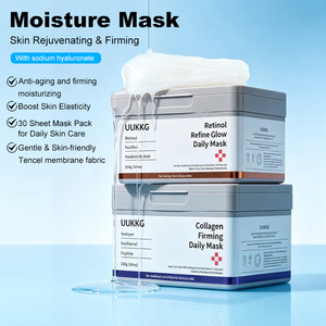 UUKKG - Paquete de 30 Mascarillas Faciales de <span class=keywords><strong>Tela</strong></span> de Membrana Tencel, Hidratantes, Antienvejecimiento, Reafirmantes e Iluminadoras <span class=keywords><strong>para</strong></span> el Cuidado de la Piel - Product Image 1