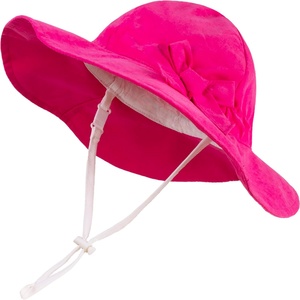Adult Unisex Bowknot Sun Hat with Adjustable Strap for Beach & Fishing Daily Use (Rose <b>Red</b>) - Product Image 2