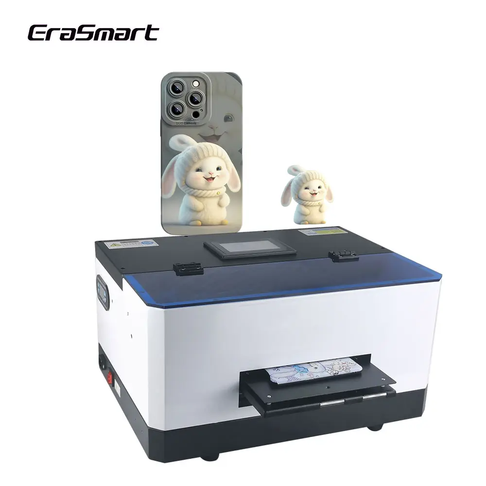 Erasmart L800 हेड मिनी डिजिटल फ्लैटबेड ए 5 uv प्रिंटर मोबाइल फोन मामले के लिए पोर्टेबल स्याही जेट प्रिंटर