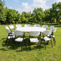 Großhandel Günstige Runde Klappbare Plastiktische für Hochzeiten Bankett-Tische und -Stühle für Veranstaltungen