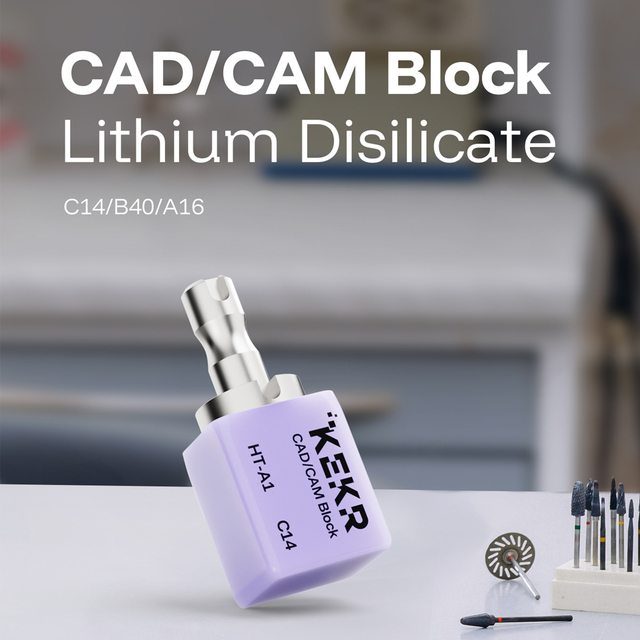 KEKR C14 Lithium Disilicate Dental Glass-Ceramic Block Cad/Cam Milling for Crowns Veneers
