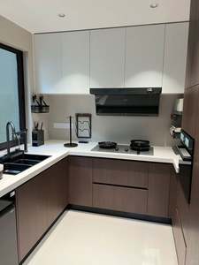 Modern Minimalist Style Designs Small Complete Custom Home Furniture Melamine Unit <b>Cabinets</b> Kitchen With Sink - Product Image 4