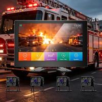 Monitor DVR para Camión de 4 Canales con Marca Privada, Pantalla Táctil LCD de 10 Pulgadas, Resolución 1280x720, Sistema de Alarma de Punto Ciego, Certificado CE